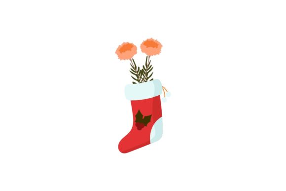Christmas Red Socks with Flowers Graphics Freebies Review