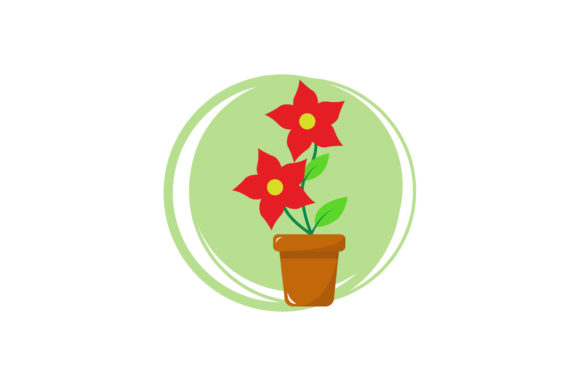 Cute Flowers with Pot Illustrations for Graphics