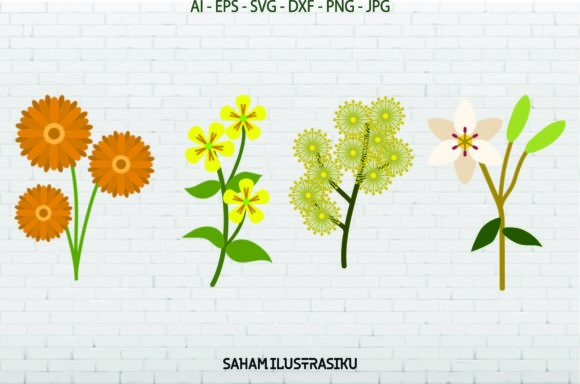 Flowers Colorful Bundle Sunflower: Graphics and Illustrations for Real Projects