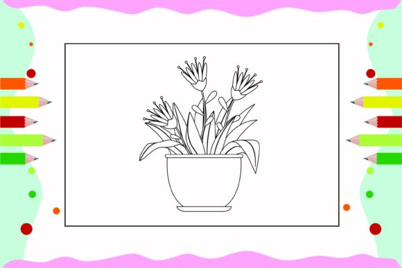 Flowers Coloring Pages for Kids 34: Essential Graphics and Illustrations