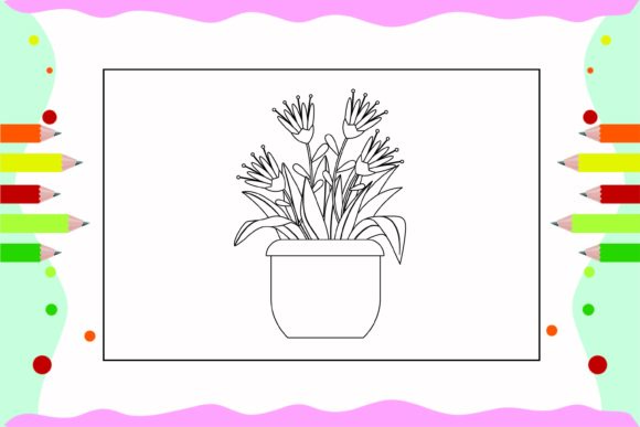 Flowers Coloring Pages for Kids 42: Graphics & Illustrations Review