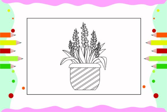 Flowers Coloring Pages for Kids 55: Fresh Graphics and Illustrations