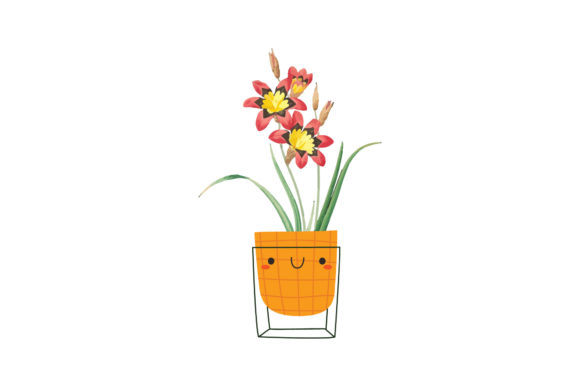 Flowers in Pots Kawaii Graphics and Illustrations Review