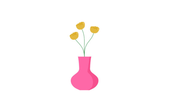 Flowers Pot Decoration Color Graphics and Illustrations