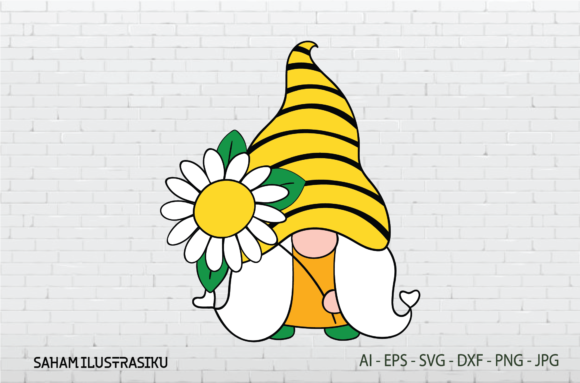 Gnomes Bee Flowers Svg: Cute Graphics & Illustrations for Crafters