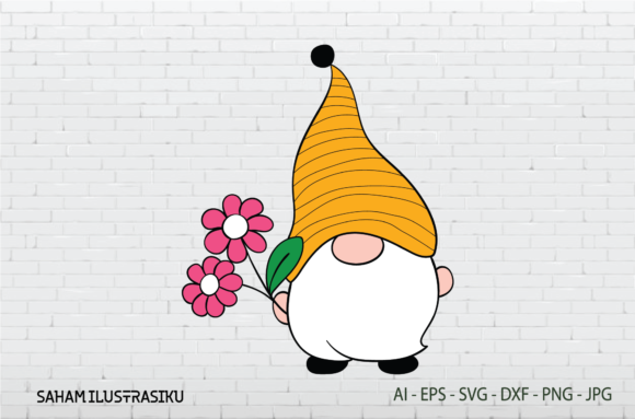 Gnomes Flowers Svg Graphics and Illustrations Review