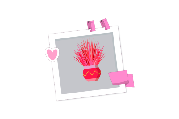 Pink Flowers Cute Natural Photos Frame Graphics and Illustrations