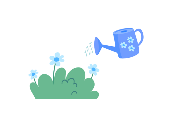 Spring Watering the Flowers-16 Graphics and Illustrations Review